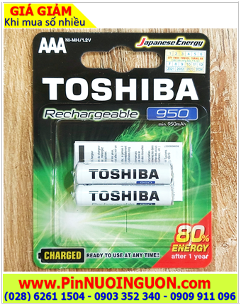 Toshiba TNH-03GAE BP-2C; Pin sạc NiMh Toshiba TNH-03GAE BP-2C AAA 950mAh 1.2v chính hãng _Vỉ 2viên